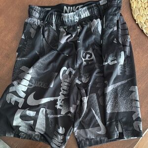 Nike Black and Gray Athletic Shorts with Dynamic Design